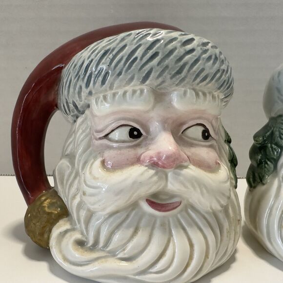 Fitz and Floyd OCI Salt & Pepper Shaker Set Santa Claus Christmas Holiday VTG - Picture 2 of 13